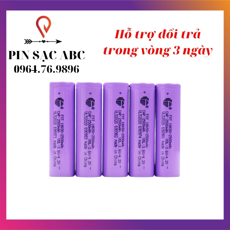 Cell pin 18650 zin mới 100% dung lượng 2500 mAh 5C