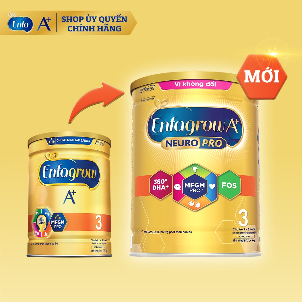 Sữa bột Enfagrow A+ Neuropro số 3 lon 1.7kg vị nhạt