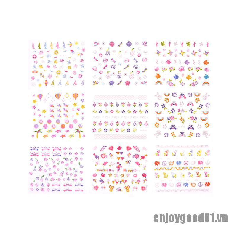 Bộ 5 Miếng Dán Móng Tay Họa Tiết Hoạt Hình Dễ Thương Cho Bé