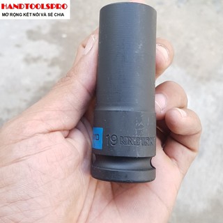 Đầu tuýp 1/2″ đen dài lục giác 19mm 443519m kingtony