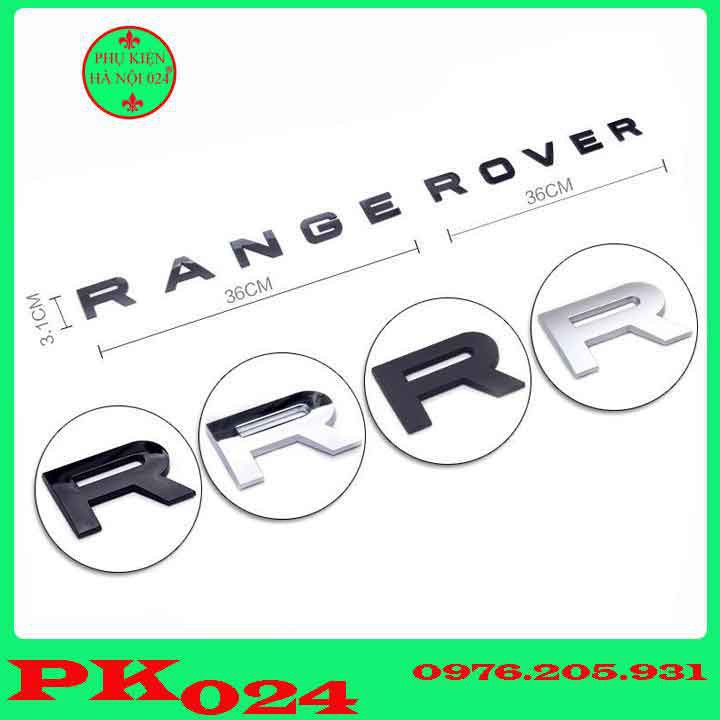 Logo chữ RANGEROVER 3D nổi dán trang trí xe ô tô