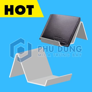 Kệ Đế Mica TRẮNG Trưng Bày Bóp Ví Nam - Combo 10 cái
