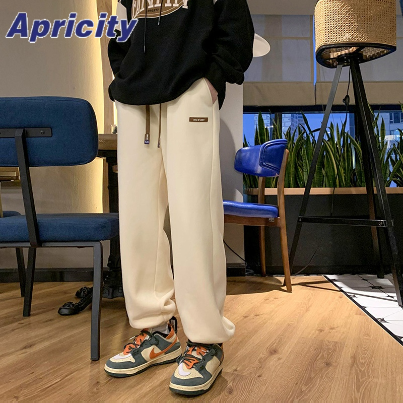 Aprilicity Quần Legging Thể Thao Hai Mặt Lót Nhung Lông Cừu Màu Xanh navy Thời Trang Mùa Đông Cho Nam