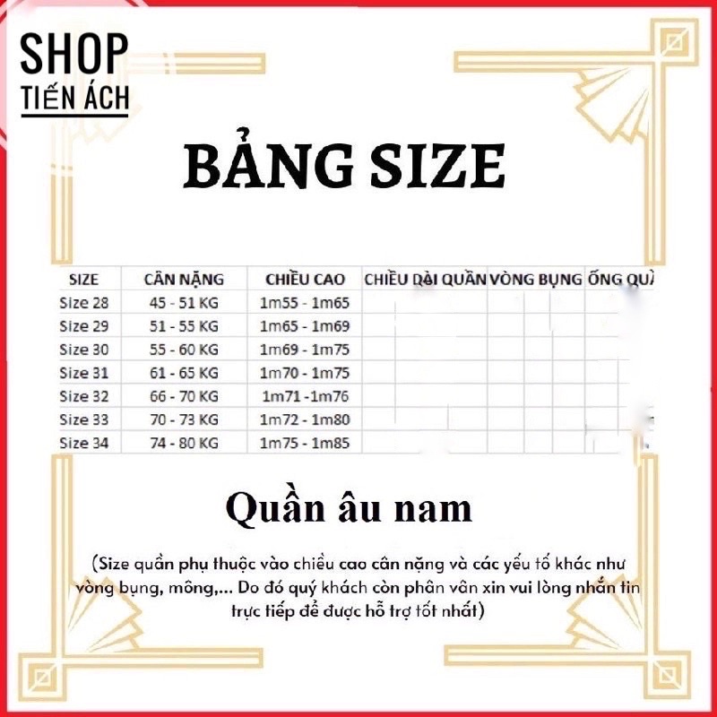 Quần âu nam đẹp giá rẻ, quần công sở dáng vừa, chất đẹp không bai nhão