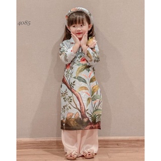 Áo dài gấm bé gái