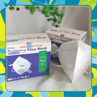Khẩu trang VN95  Kichy 5 lớp chống bụi mịn PM2.5 hàng công ty màu trắng (20 cái/ hộp)