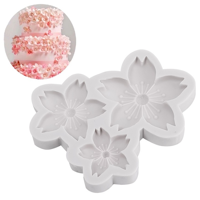 Khuôn Làm Nến Bằng Silicone Chịu Nhiệt Hình Hoa Anh Đào DIY