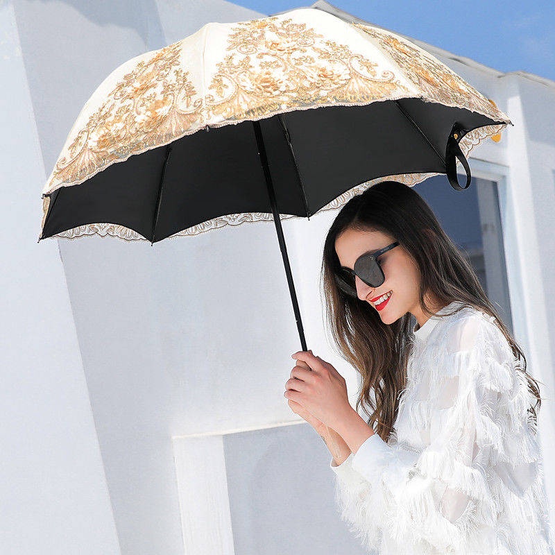 ✡ Trong Kho ✡ Dù Che Nắng Chống Tia Cực Tím Có Thể Gập Lại Thêu Họa Tiết Công Chúa