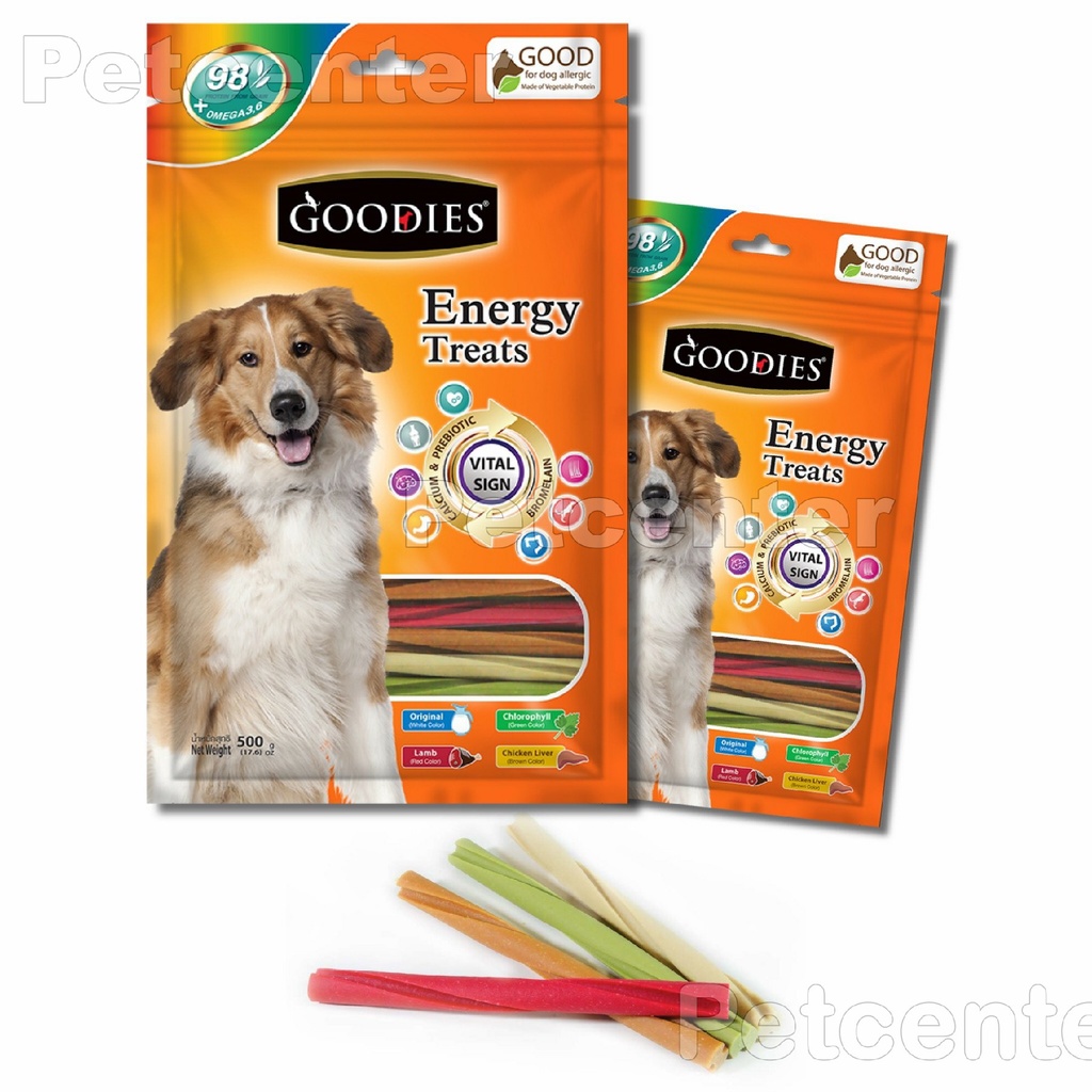 🇹🇭 GOODIES Xương Gặm Sạch Răng Bổ Sung Canxi Vitamin Cho Chó Goodies Energy 500g
