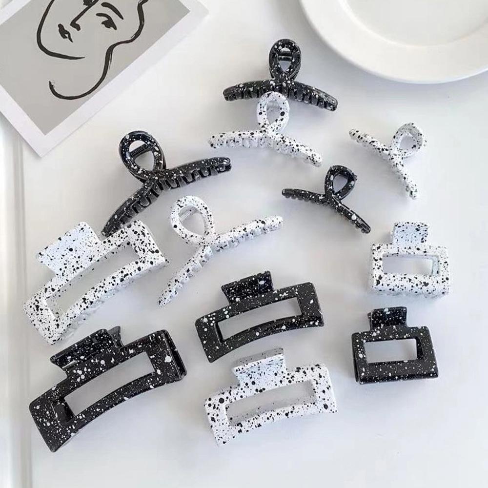 JARRED Giá Đỡ Kẹp Tóc Càng Cua Chất Liệu Acrylic Họa Tiết Chấm Bi Phong Cách Vintage Hàn Quốc