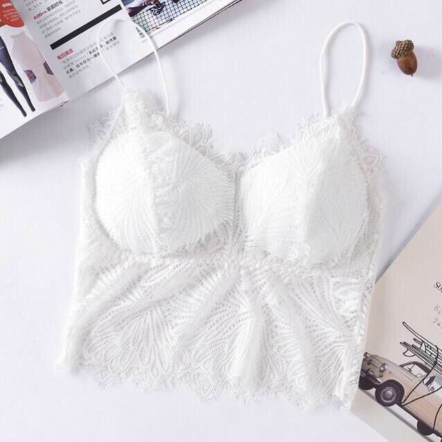 Áo bralete ren 2 dây, hoạt tiết hình lá dáng crotop siêu hot, có đệm mút giúp tôn vòng 1, bảng màu dễ phối BRA09