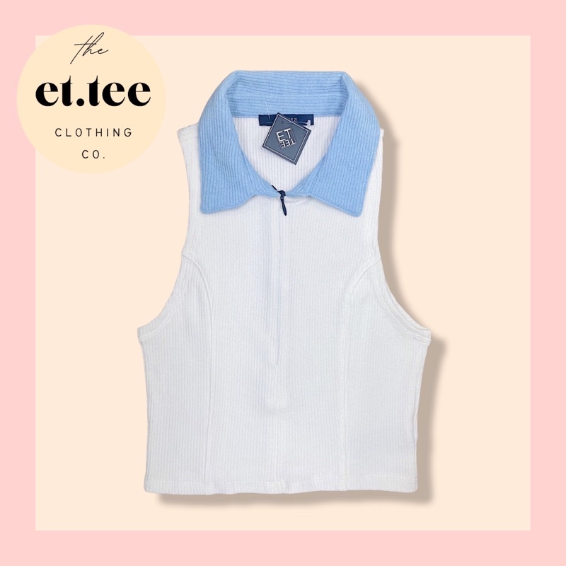 Áo croptop nữ ETTEE cổ bẻ vải thấm hút mồ hôi freesize A1858 | BigBuy360 - bigbuy360.vn