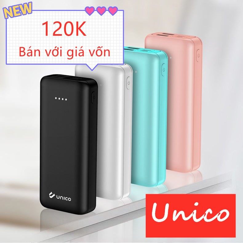 Pin Sạc Dự Phòng Unico 12000mah Mini Cho các dòng điện thoại Loa Tai Nghe Bluetooth Airpod/Airpods i12