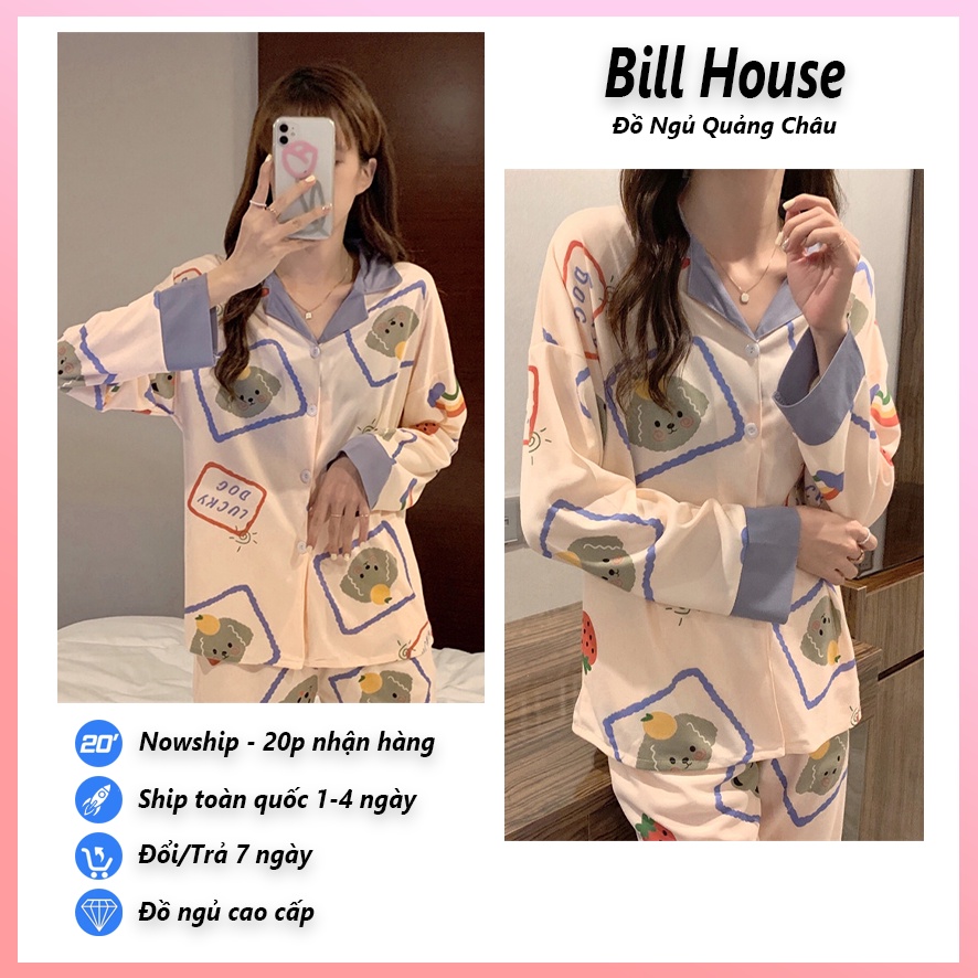 Đồ bộ nữ pijama dễ thương, bộ ngủ dài tay mặc nhà bigsize cao cấp chất thô hàn mềm mại PJMDAI09