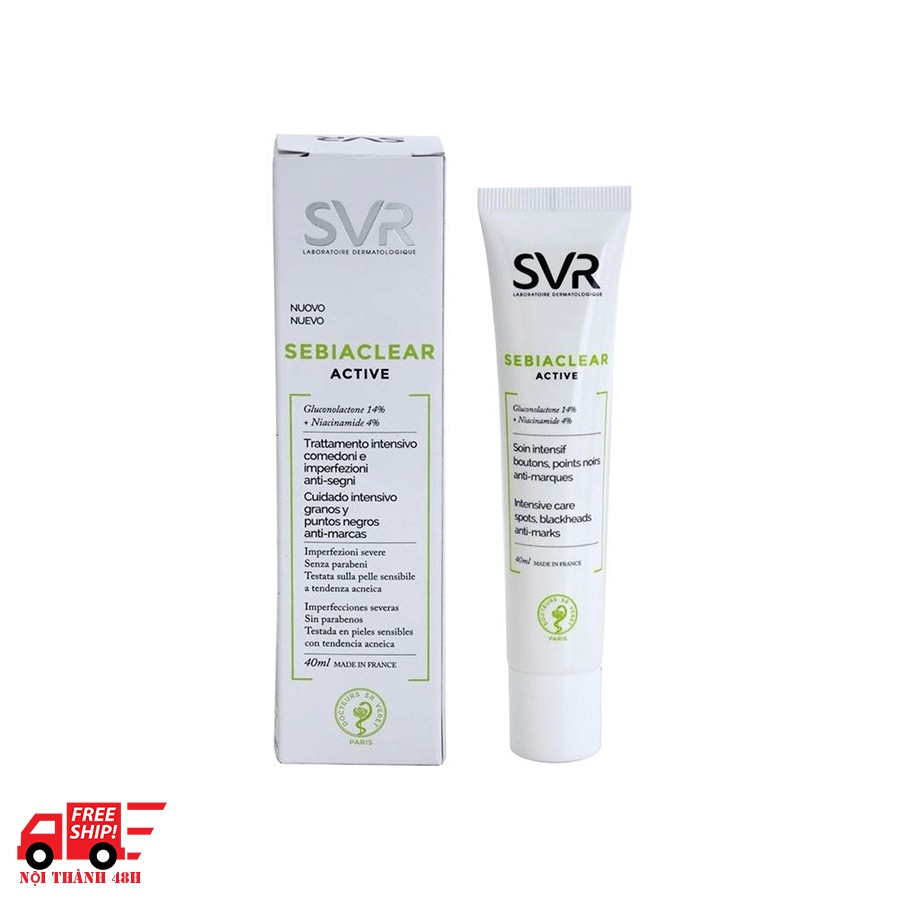 Kem làm giảm mụn và loại bỏ dầu nhờn cho da nhờn mụn SVR Sebiaclear Active 40ml