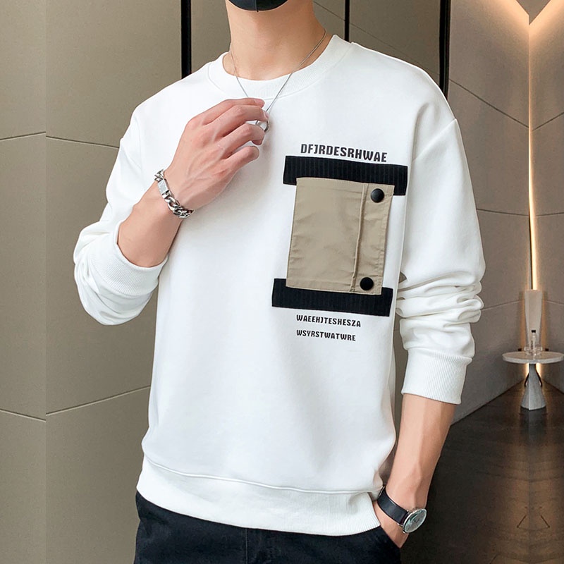 Áo Sweater Nỉ Nam Form Rộng Cổ Tròn Bo Gấu Phối Họa Tiết Túi Ngực Thời Trang Zenkonu TOP NAM 240