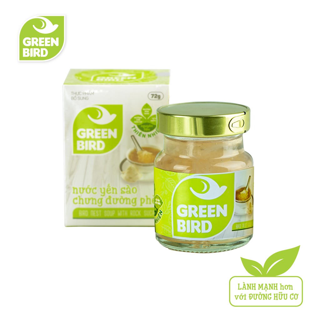 Nước Yến Chưng Đường Phèn Green Bird - NUTRINEST - Hũ Đơn 72gr