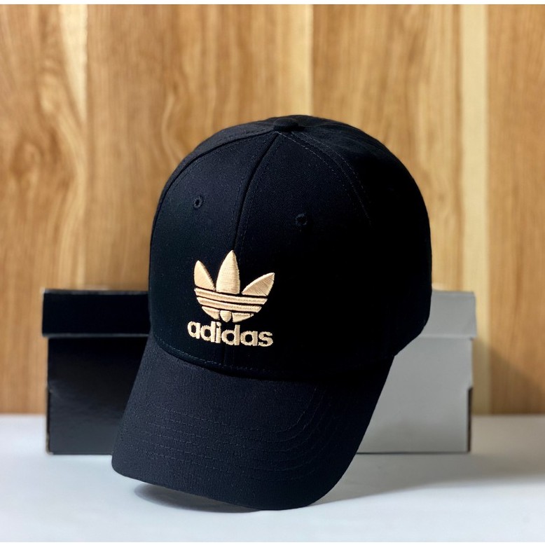 Mũ lưỡi trai, Nón kết xuất khẩu Zeni Store Adi.das đen logo vàng thêu chữ nổi Siêu HOT Freeship, Full Hộp
