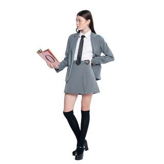 Usthebasic - Chân váy Heart Belt Half Pleated Skirt