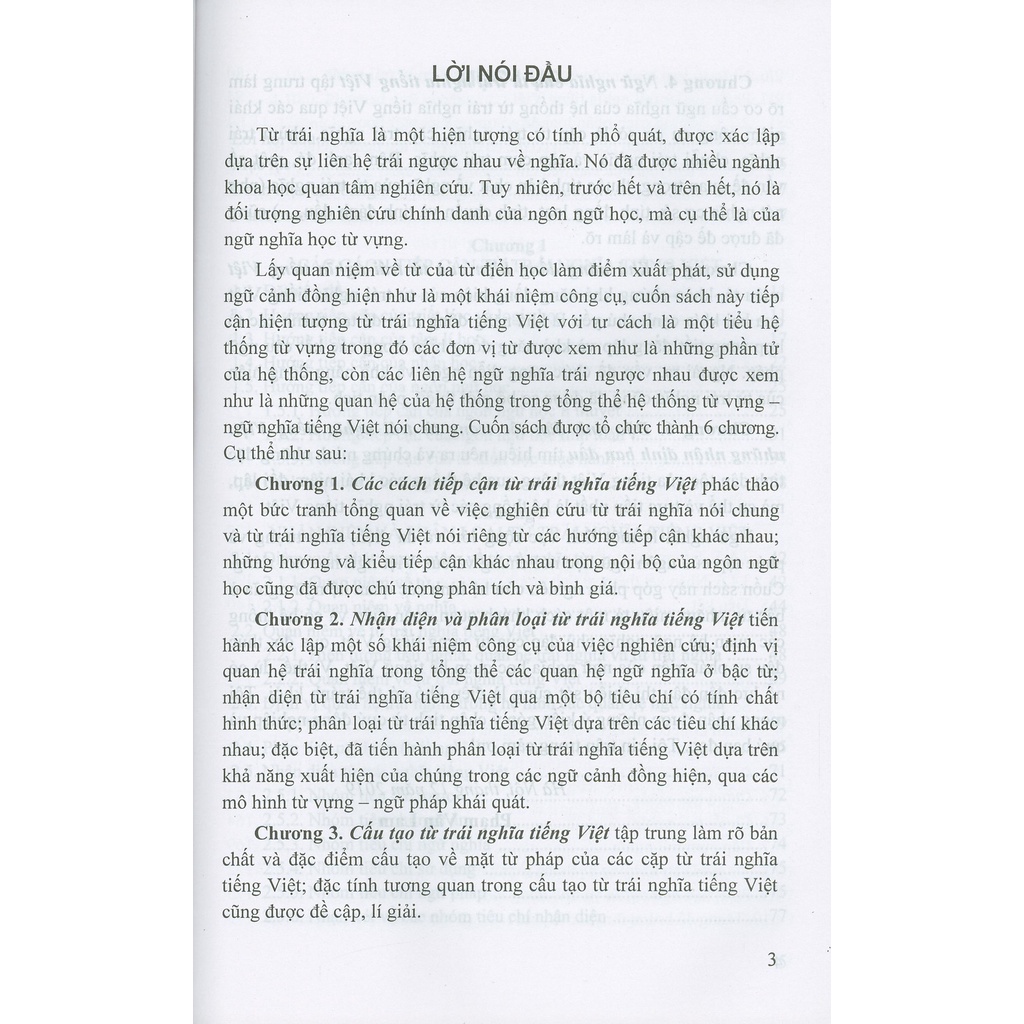 Sách - Từ Trái Nghĩa Tiếng Việt (Sách chuyên khảo)
