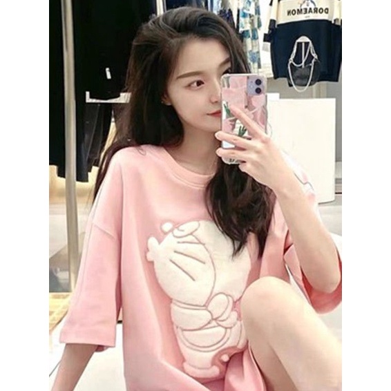 Jiashucheng Áo Thun Nữ Ngắn Tay In Hình Mèo Tinkerbell Thời Trang