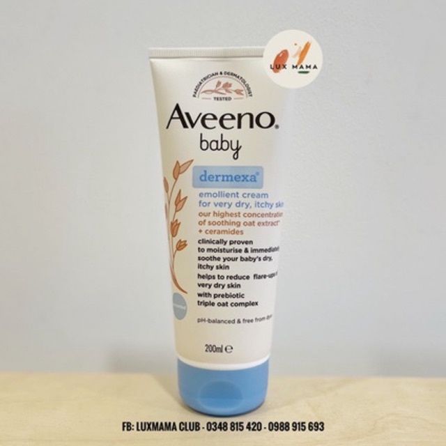 [NỘI ĐỊA ANH] Kem dưỡng da cho bé sơ sinh Aveeno Baby Dermexa da chàm, da khô cho mặt và toàn thân 200ml