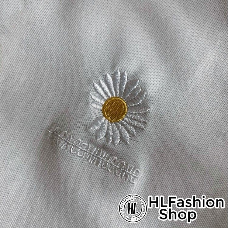 Áo thun tay lỡ unisex T-shirt cổ trụ thêu Hoa cúc Peaceminisone - form rộng freesize | BigBuy360 - bigbuy360.vn