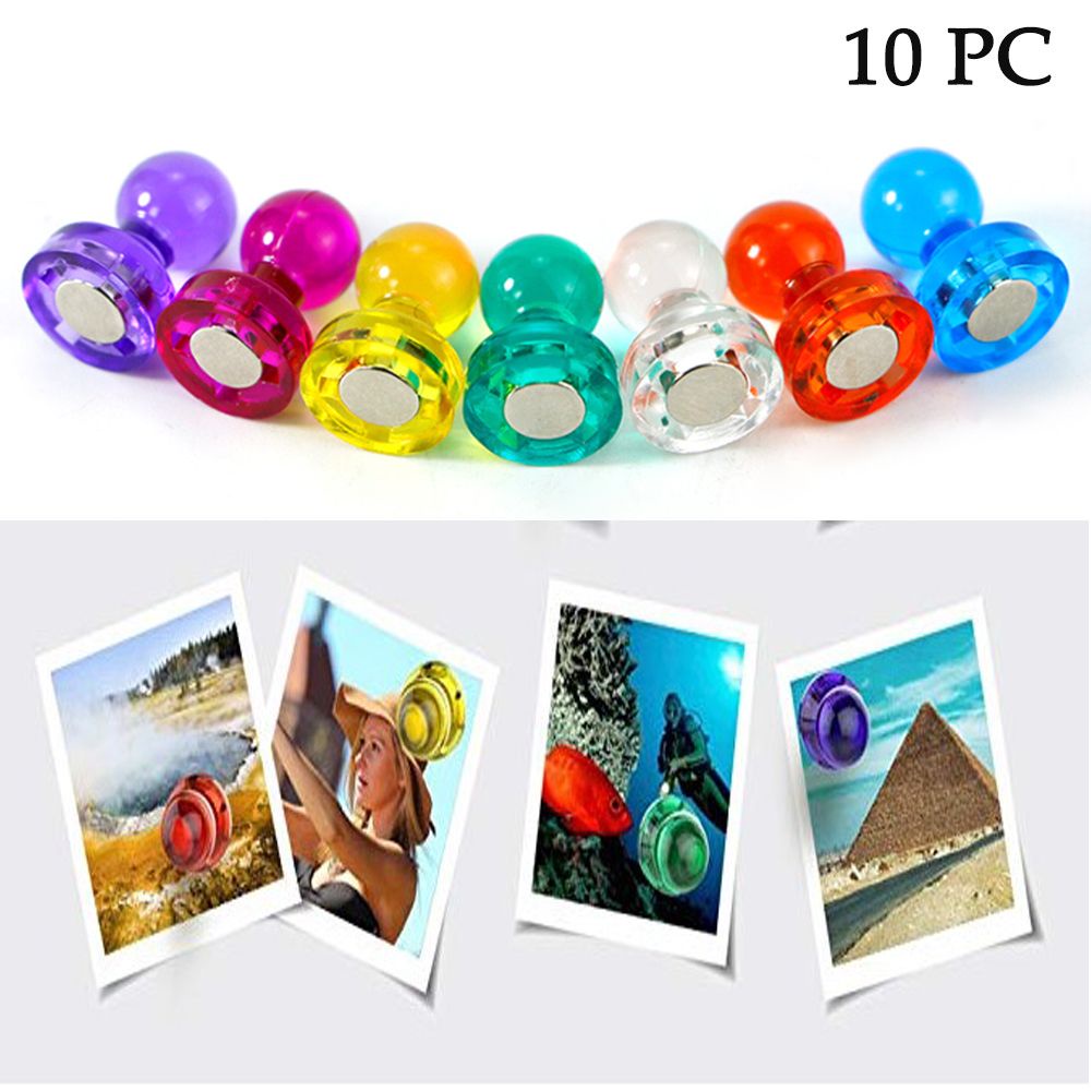 Set 10 kẹp nam châm bằng acrylic trong suốt gắn tủ lạnh xinh xắn tiện dụng