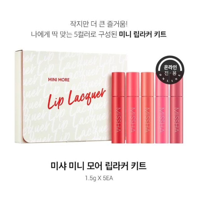 Set son kem mini Missha lip Lacquer