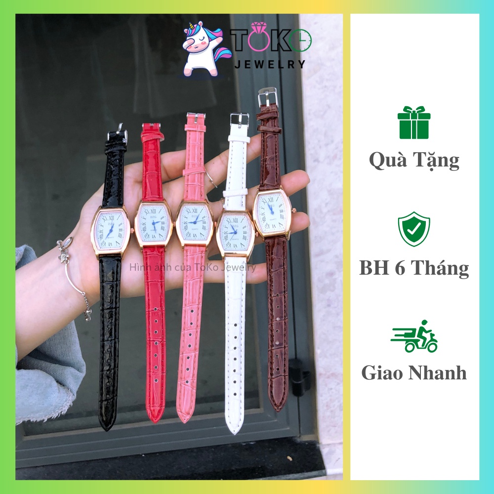 Đồng hồ dây da nữ HU.BL0T , kiểu dáng vuông dài cong, sang trọng và thanh lịch