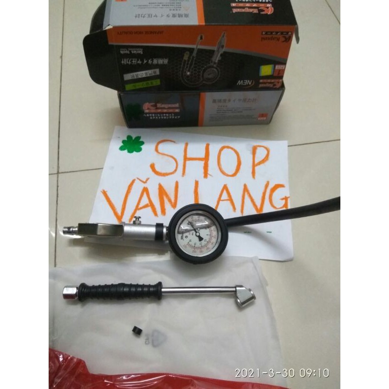 Vòi bơm ô tô - xe máy khí nén 3 chức năng Kapusi có đồng hồ đo áp suất lốp - Hàng chính hãng