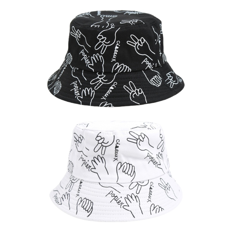 Mũ Bucket Chống Nắng Ngoài Trời In Hoạ Tiết Graffiti Phong Cách Thời Trang Harajuku Dành Cho Nam Và Nữ