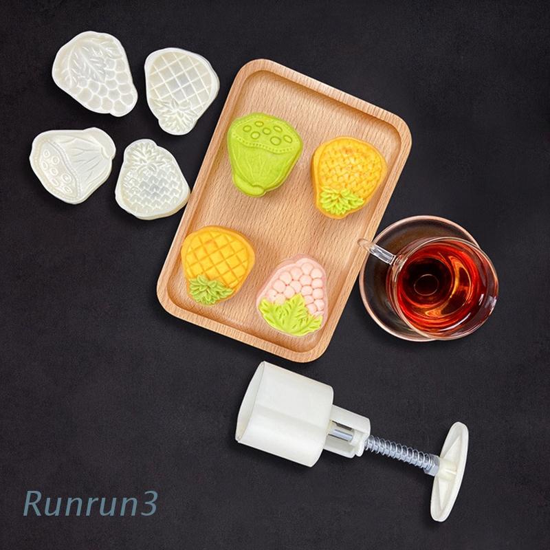 Bộ Khuôn 50g Tạo Hình Bánh Trung Thu Kèm 4 Kiểu Khác Nhau