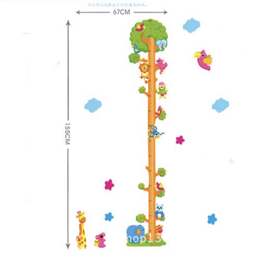 Decal Dán Tường Kèm Đo Chiều Cao Cho Bé - Được Chọn Mẫu