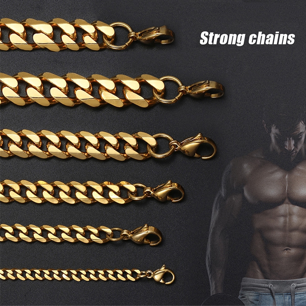 Vòng cổ choker dạng xích 3 / 4 / 5 / 7 / 9 / mm cho nam nữ