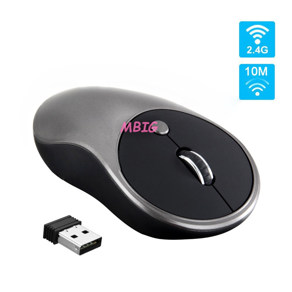 Chuột không dây 2.4G với USB nhận tín hiệu nhỏ gọn dễ mang theo cho laptop/ máy tính bàn/ Macbook