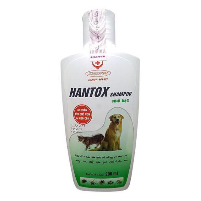 Dầu tắm trị ve rận cho chó mèo Hantox 200ml