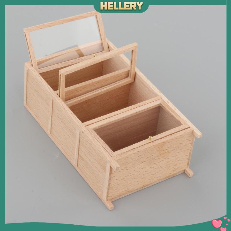 Mô Hình Kệ Sách 3 Tầng Bằng Gỗ Tỉ Lệ 1: 12 Dùng Trang Trí Nhà Búp Bê