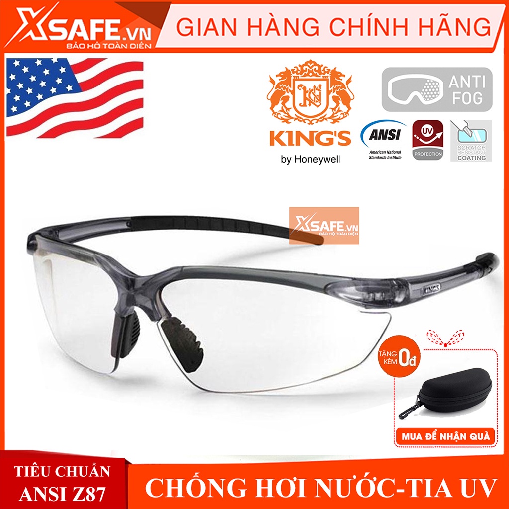 Kính bảo hộ Kings KY711 Kính chống bụi, chống đọng sương, chống tia UV, trầy xước, bảo vệ mắt khi đi xe máy, lao động