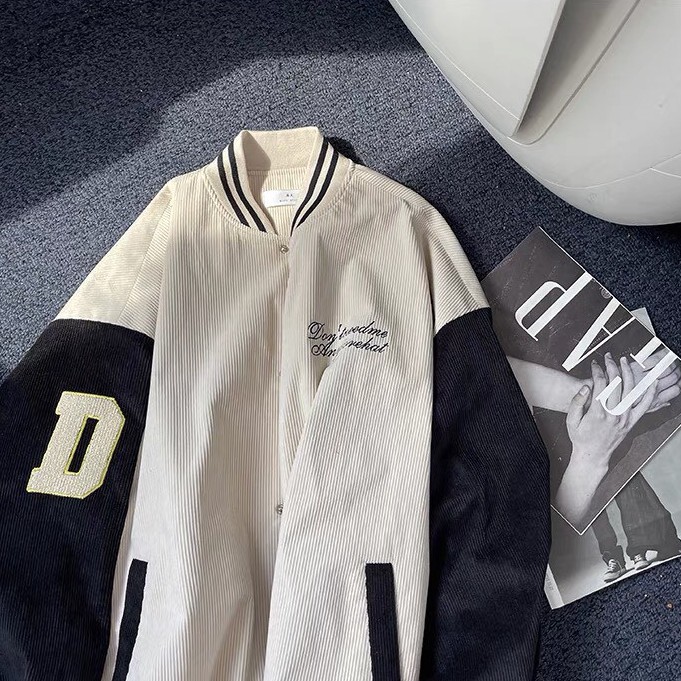 Áo Khoác Bomber Nhung Tăm Thêu Chữ - Bomber Unisex - Titto Closet