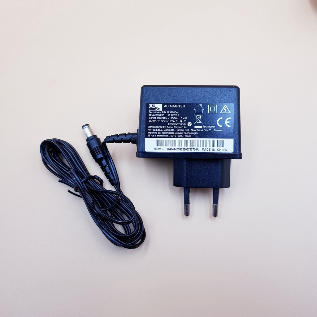 Nguồn Adapter 12V 1.25A Acbel WAF001 Jack 5.5mmx2.5mmNguồn Đầu K+ Technicolor, DSI424 VSTV, Camera Wifi-Shoplinhkienm2m