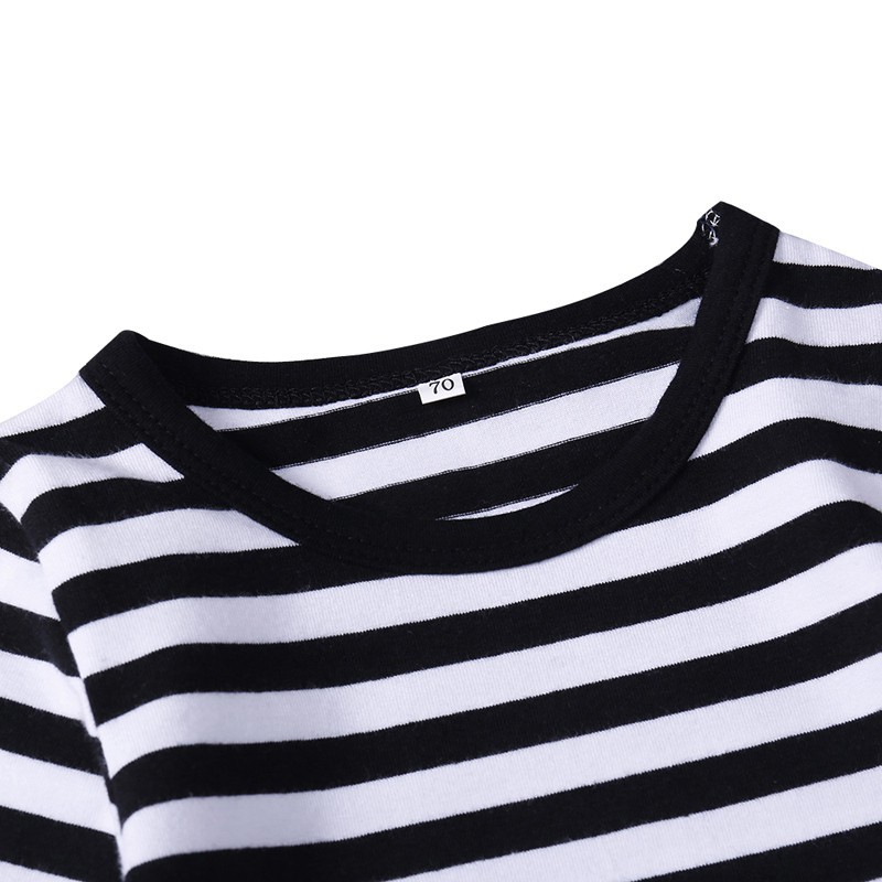 Áo liền quần sọc ngang in hình chim cánh cụt dễ thương cho bé