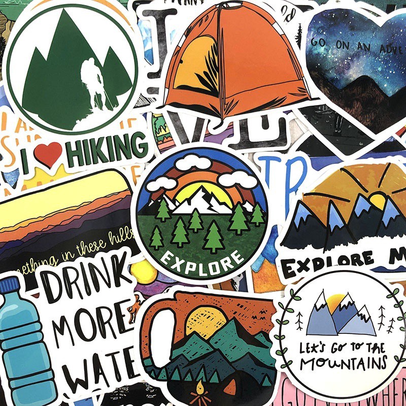 JOJO· Bộ Hình Dán Chống Thấm Đi Bộ đường Dài Ngoài Trời, 50 tờ/bộ