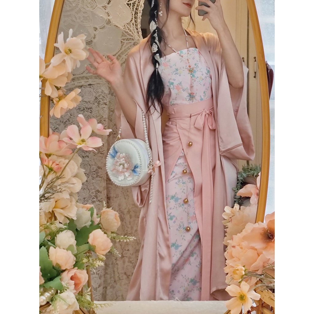 Si Taoyao Hán Phục Dáng Dài Thắt Nút in Hoa Khô Đền Khô Dễ Phối Đồ Phong Cách Si Taoyao Hanfu Cho Nữ Sản Xuất Tại Song Dynasty Han Elements Day 9.20