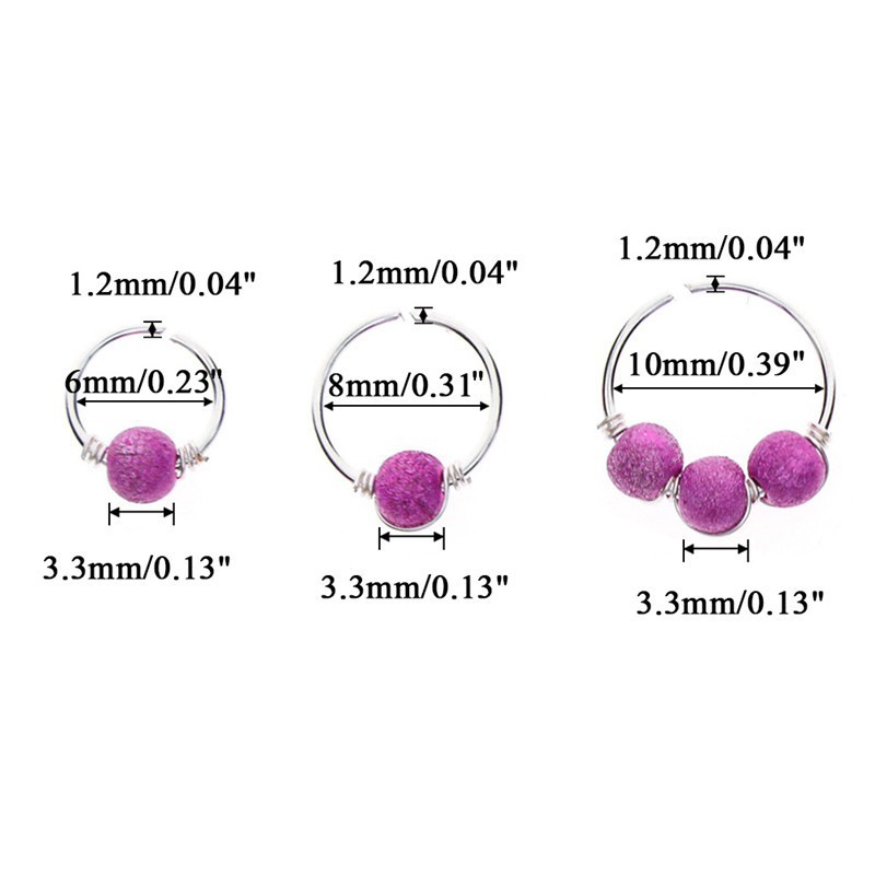 Set 3 khuyên mũi tròn đính hạt