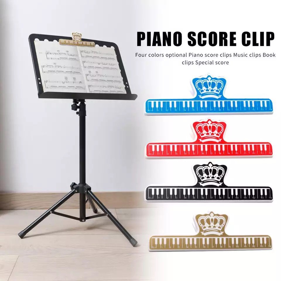 Kẹp bản nhạc, sách vở,tài liệu,giấy... (Kiêm thước kẻ)hình phím đàn Piano (Loại kẹp dài) - Phụ kiện âm nhạc - Nhạc cụ