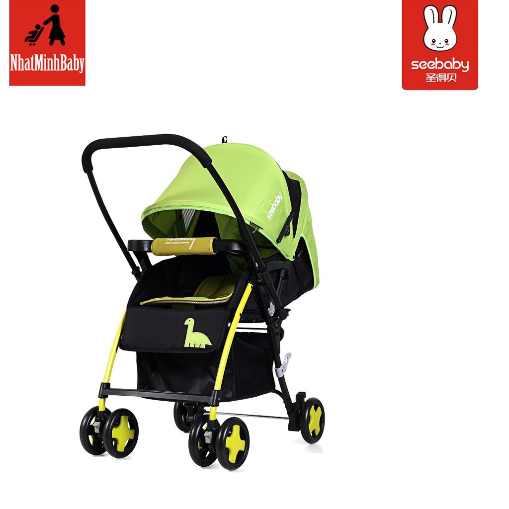 Xe Đẩy Seebaby T08 xe đẩy 2 chiều 3 tư thế bánh đôi cao cấp hợp kim nhôm siêu bền, siêu nhẹ version 2018