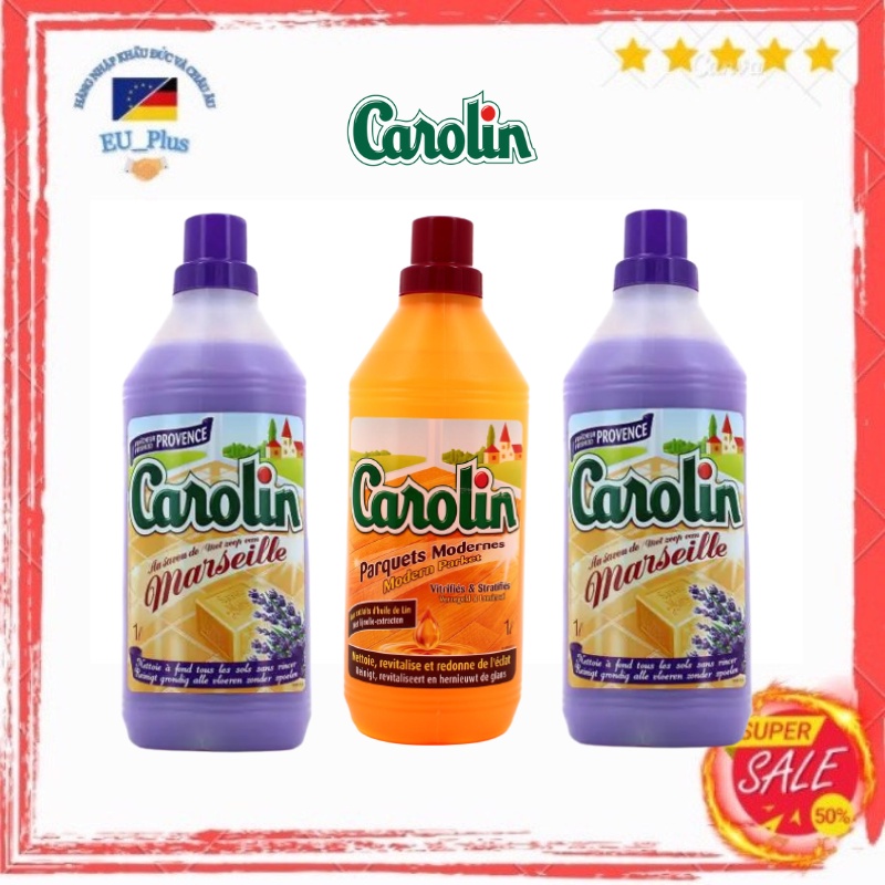 Nước lau sàn gỗ  chuyên dụng Carolin - Pháp - 1 Lít