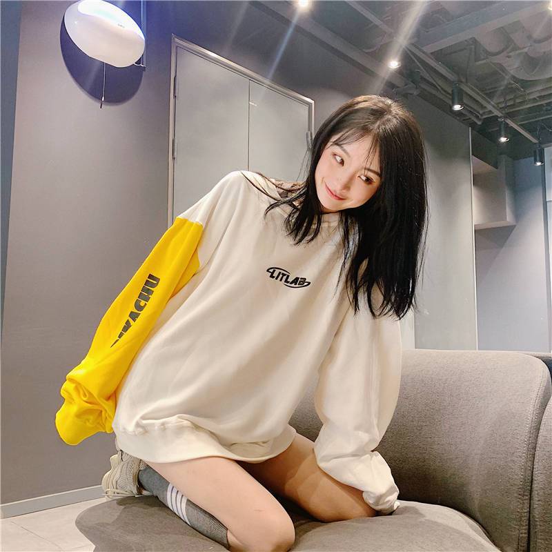 Áo Sweater Mỏng Dáng Rộng In Hình Pikachu Phong Cách Hàn Quốc Thời Trang Mùa Thu Cho Nữ