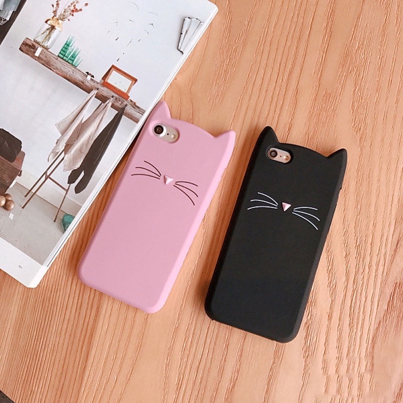 Ốp iPhone 6/6s/X/Xs/XsMax Silicon Dẻo Hình Tai Mèo Dễ Thương